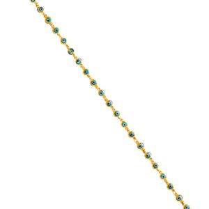 14KY Sky Blue Evil Eye Bracelet