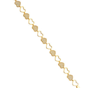 14KY CZ Heart Bracelet