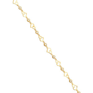 14KY CZ Heart Bracelet