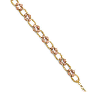 14K 2T Fancy DC Ball Bracelet