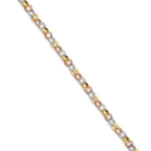14K 3C Fancy Link Bracelet