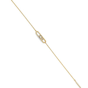 14KY CZ Center ID Bracelet