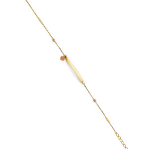 14K 2T Center ID with Charm Bracelet