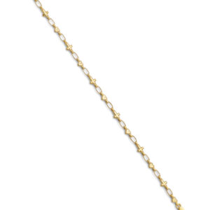 14KY Heart & Cross Bracelet
