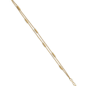 14KY 2 Line Ball Bracelet