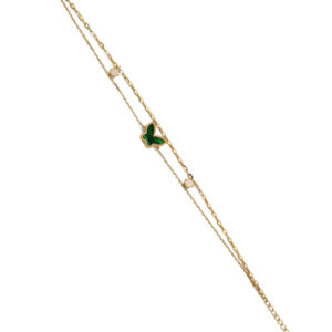 14KY 2 Line Butterfly Bracelet