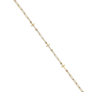 14KY Light Cross/Link Bracelet