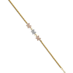 14K 3C CZ Butterfly Bracelet