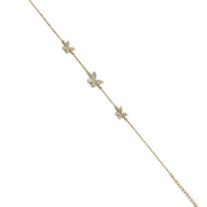 14KY 3 Butterfly CZ Bracelet