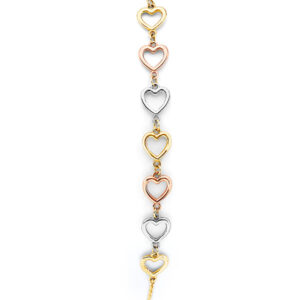 14K 3C Heart Friendship Bracelet