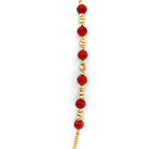 14KY Coral Bead Friendship Bracelet