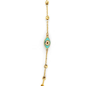 14KY Evil Eye Friendship Bracelet