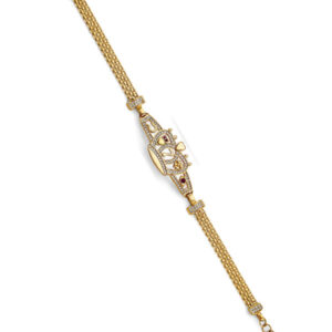 14K 3C CZ Lucky ID Bracelet