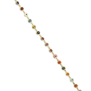 14KY Multi Color Evil Eye Bracelet