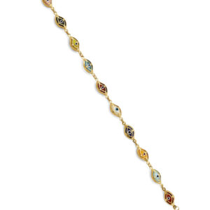 14KY Mixed Color Evil Eye Bracelet