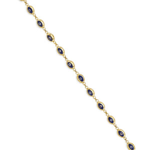 14KY Blue Evil Eye Bracelet