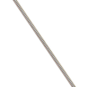 14K 3C 3 line Tennis Bracelet