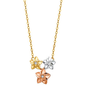 14K 3C Star CZ Necklace