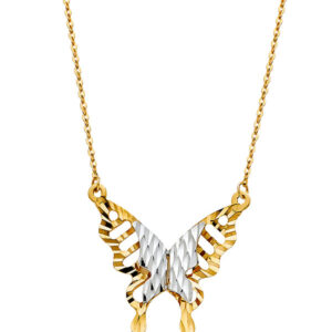 14K 2T Butterfly Necklace