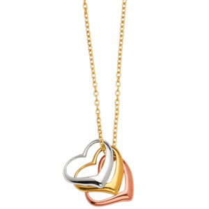 14K 3C 3 Heart Light Necklace