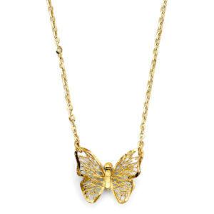 14KY Meshed Butterfly Necklace