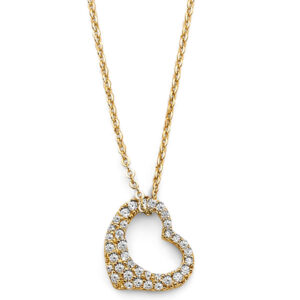 14KY CZ Heart Necklace
