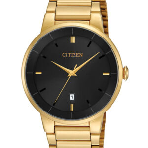 CITIZEN STAINLESS STEEL BLACK DIAL MEN’S WATCH BI5012-53E