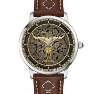 BULOVA X STETSON LONGHORN BLACK DIAL MEN’S WATCH 96A334