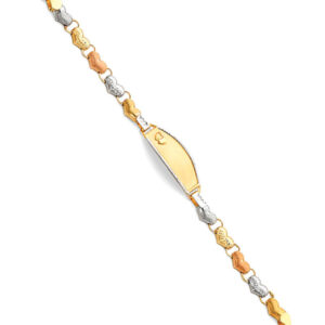 14K 3C Light Stampato ID Bracelet for Junior