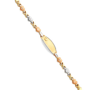 14K 3C Light Stampato ID Bracelet for Junior