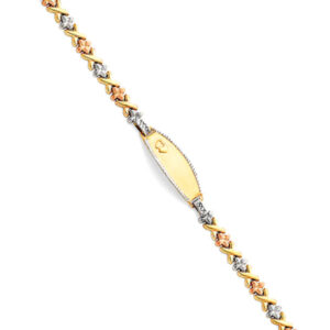 14K 3C Light Stampato ID Bracelet for Junior