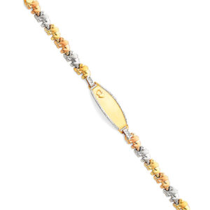14K 3C Light Stampato ID Bracelet for Junior