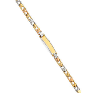 14K 3C Light Stampato ID Bracelet for Junior