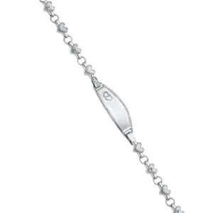 14KW Stampato Oval Baby ID Bracelet