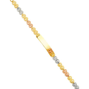 14K 3C Herat Link Butterfly Baby ID Bracelet