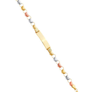 14K 3C Stampato Bracelet with Plain ID for Junior