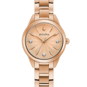 BULOVA SUTTON ROSE-GOLD TONE DIAL WOMEN’S WATCH 97P151