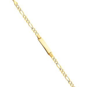 14K 100 Figaro 3+1 WP Baby ID Bracelet