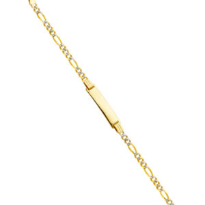 14K 080 Figaro 3+1 WP Baby ID Bracelet