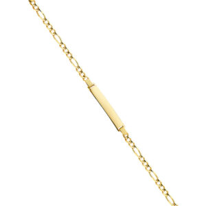 14KY 100 Figaro 3+1 ID Bracelet