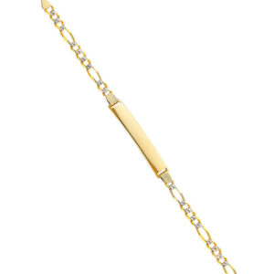 14K 120 Figaro 3+1 WP ID Bracelet