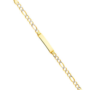 14K Figaro 3+1 120 WP Baby ID Bracelet