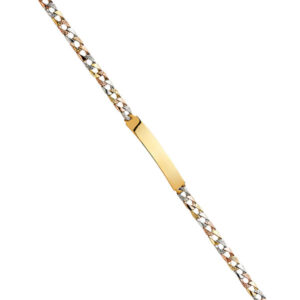 14K 3C Nugget Cuban Light Link ID Bracelet