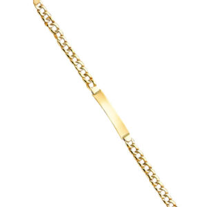14KY Stamp Cuban Link ID Bracelet