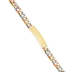 14K 3C Nugget Cuban Frame ID Bracelet