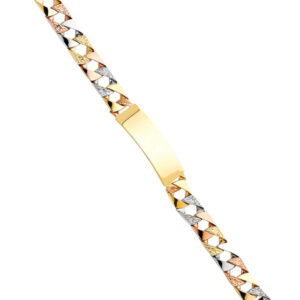 14K 3C Nugget Cuban ID Bracelet