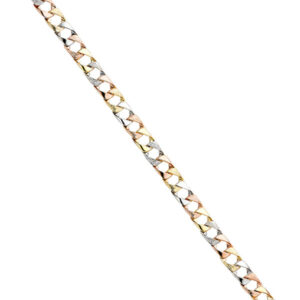14K 3C Fancy Cuban Link Bracelet