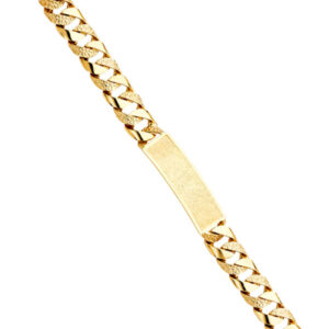 14KY Nugget Cuban Link Frame ID Bracelet