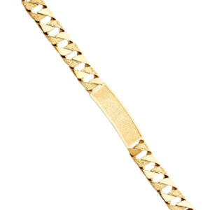 14KY Nugget Cuban Link Frame ID Bracelet
