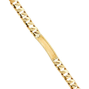 14KY Nugget Cuban Link F GRK ID Bracelet